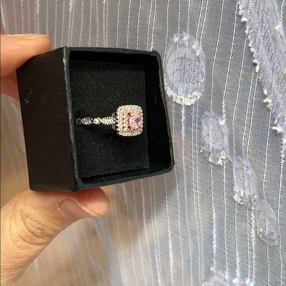 925 sterling silver pink zirconia ring size 6 - Picture 8 of 8